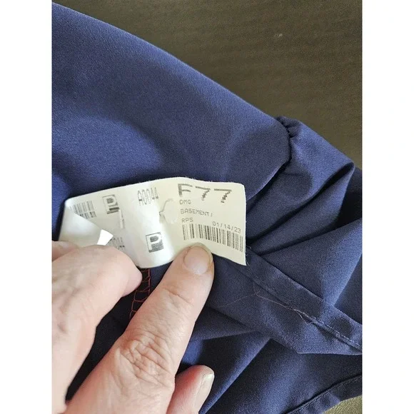 Women's Colorblock Babydoll Dress Red White Navy Tiered Ruffle Hem Boho Summer M - Picture 4 of 6